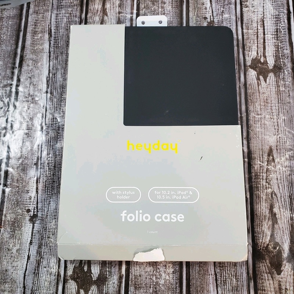 Heyday Folio Case With Stylus Holder Black For 10.2 in iPad / 10.5 in iPad Air